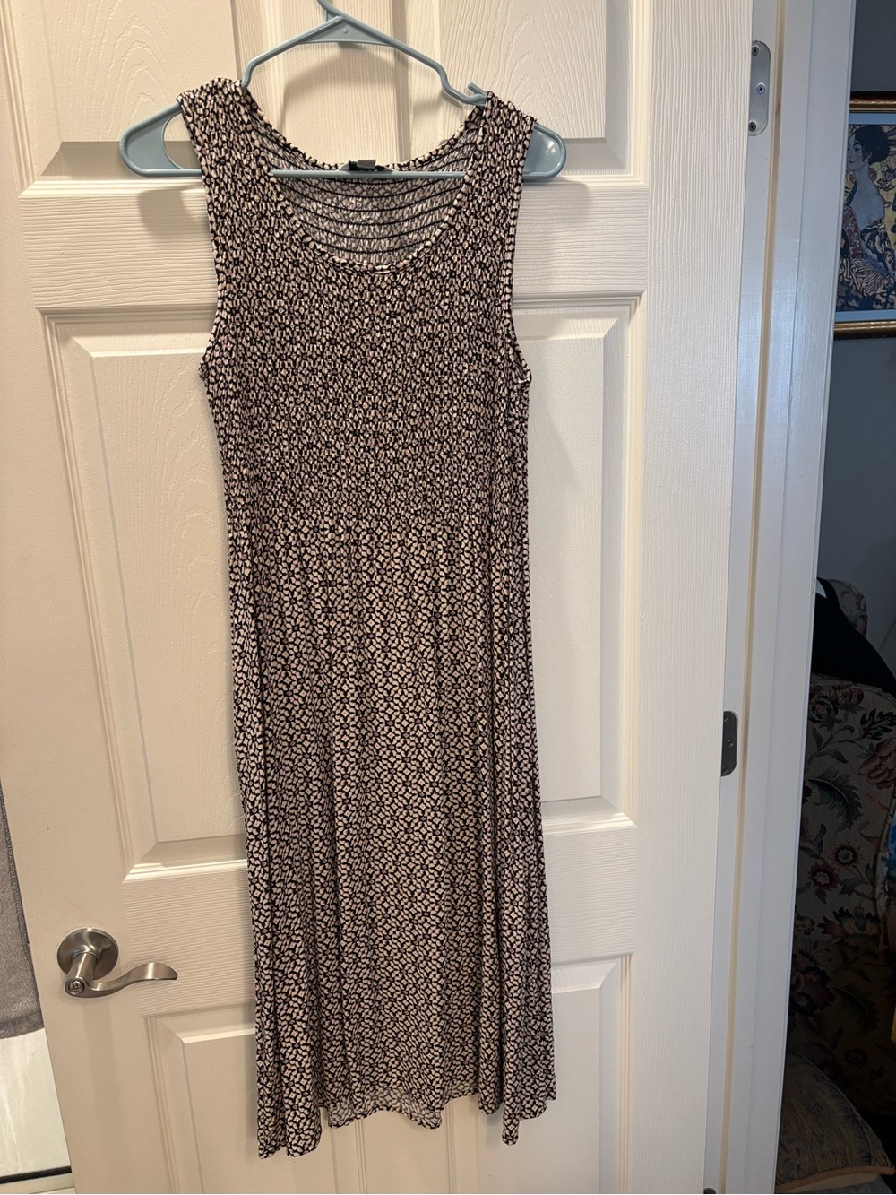 Croft & Barrow Black and Cream Printed Sleeveless Maxi Dress